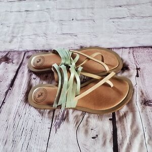Anthropologie Gee Wawa Strappy Sandals Flat Beach Summer Festival Leather Size 7